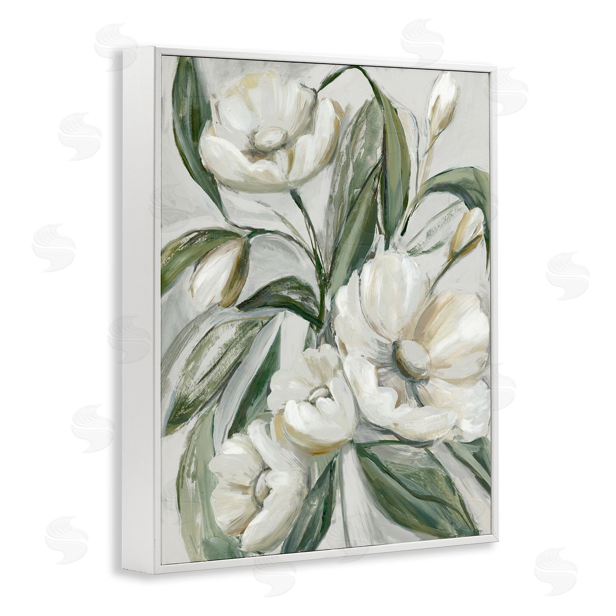 Bountiful Apple Blossoms White Frame Print Wall Art, Home Decor by Hannah Dawson
