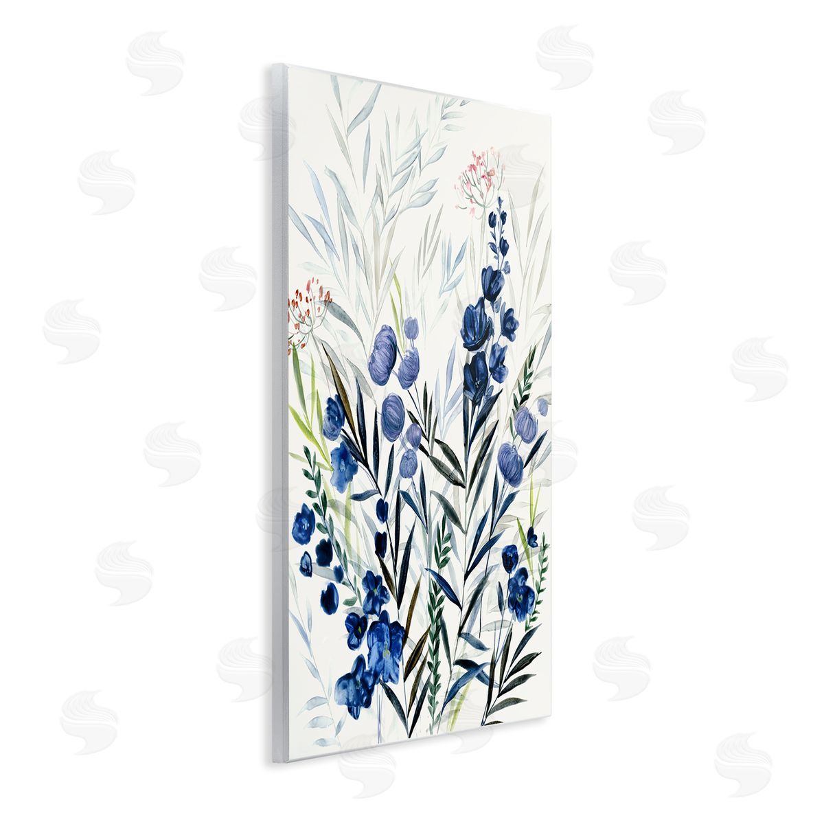 Varied Indigo Herbs Wood Plaque Wall Art, Home Decor by Hannah Dawson