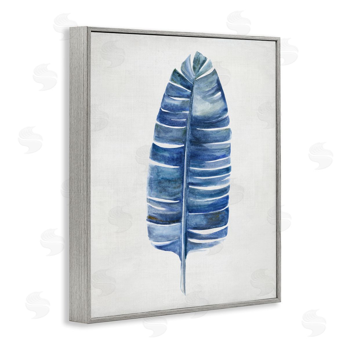 Single Fan Plant Sprig Grey Frame Print Wall Art, Home Decor by Hannah Dawson
