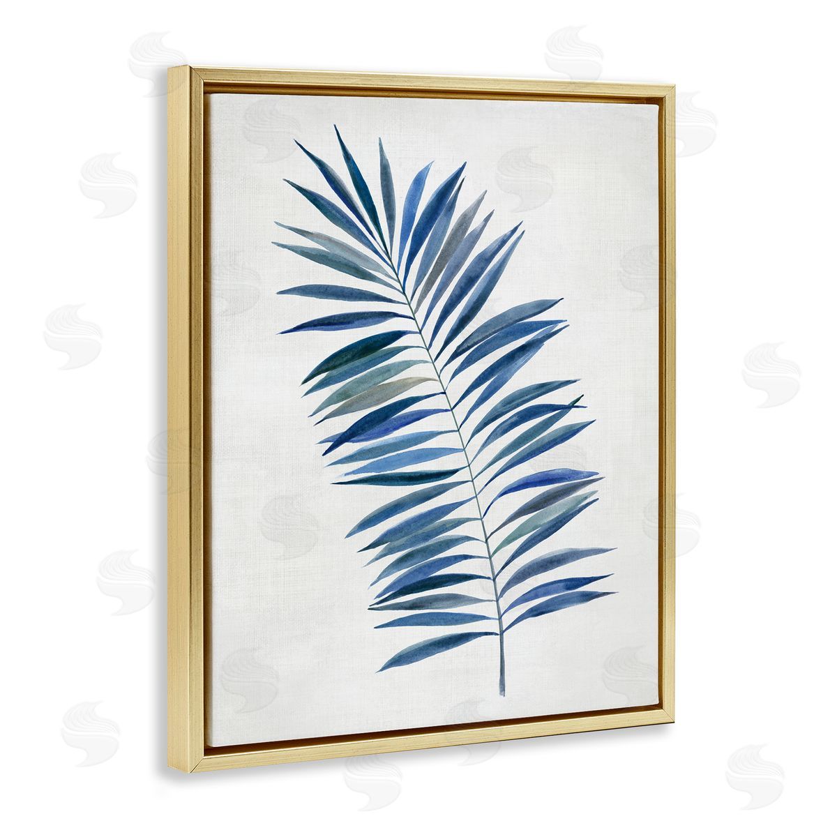 Simple Palm Leaf Gold Floating Frame Canvas Wall Art, Home Decor by Hannah Dawson