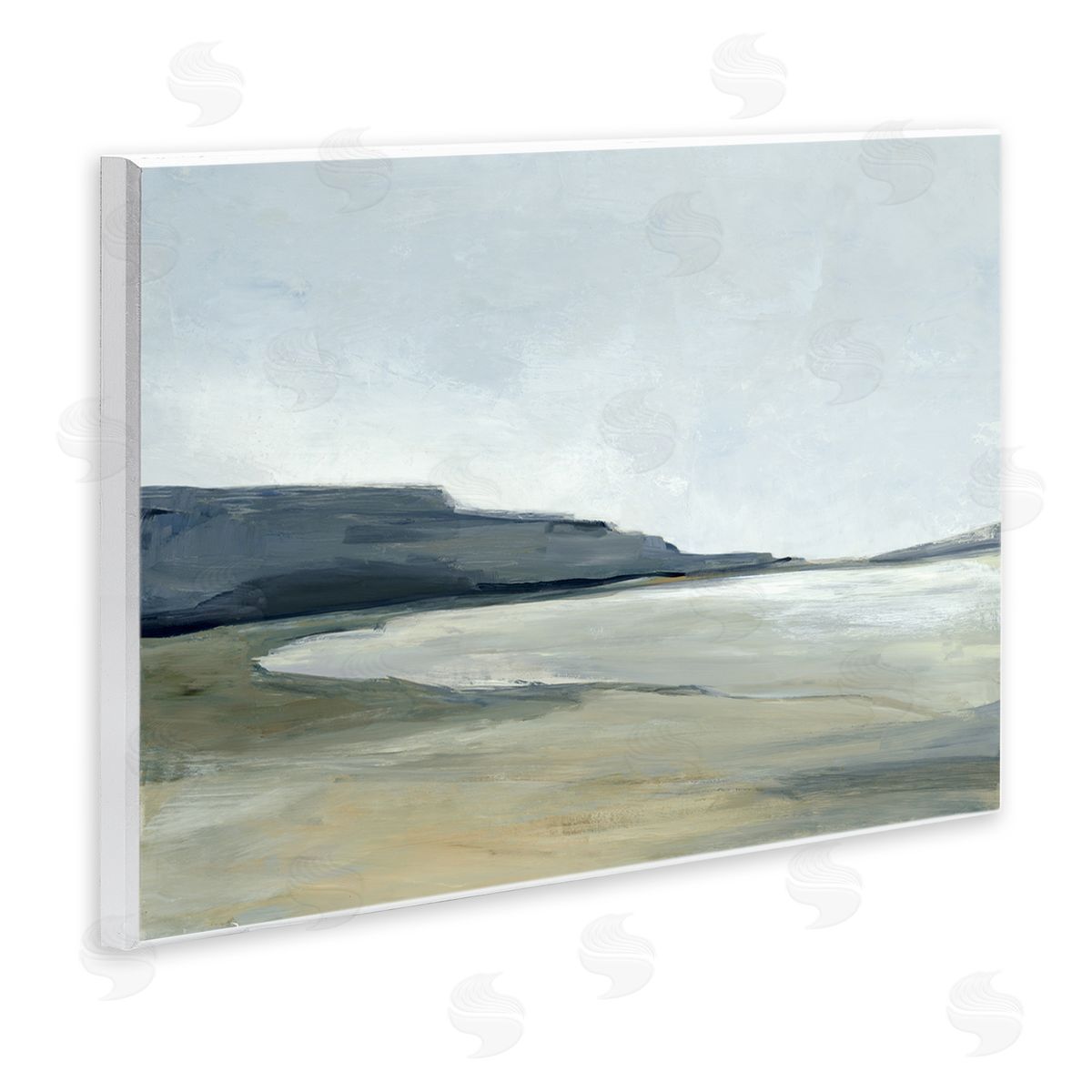Muted Coastline Cliff Wood Plaque Wall Art, Home Decor by Hannah Dawson