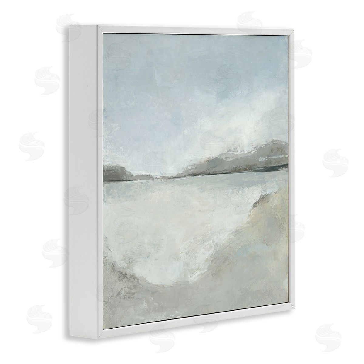 Abstract Distressed Beach White Frame Print Wall Art, Home Decor by Hannah Dawson