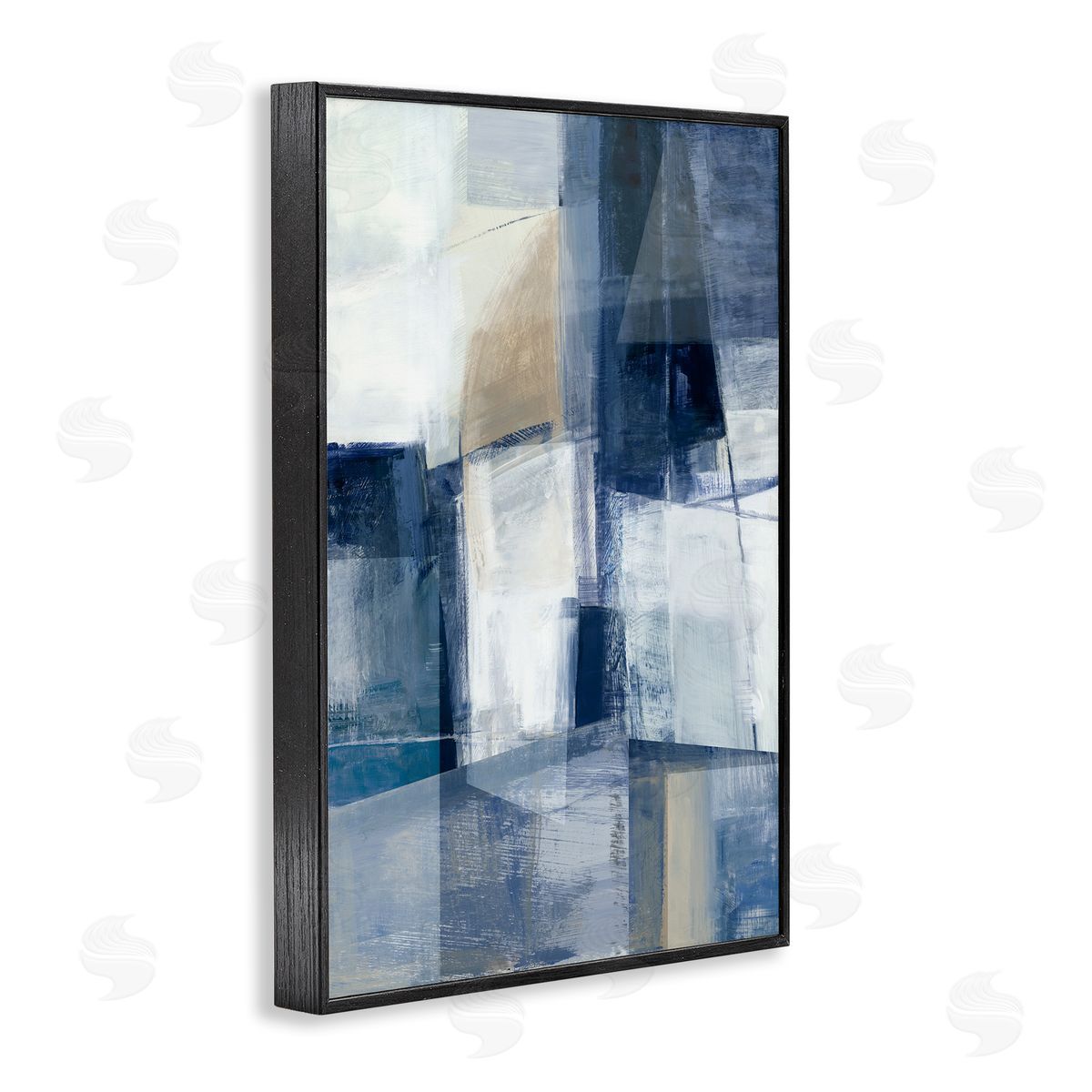 Dynamic Geometric Abstract Black Frame Print Wall Art, Home Decor by Hannah Dawson