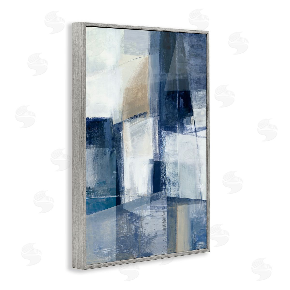 Dynamic Geometric Abstract Grey Frame Print Wall Art, Home Decor by Hannah Dawson