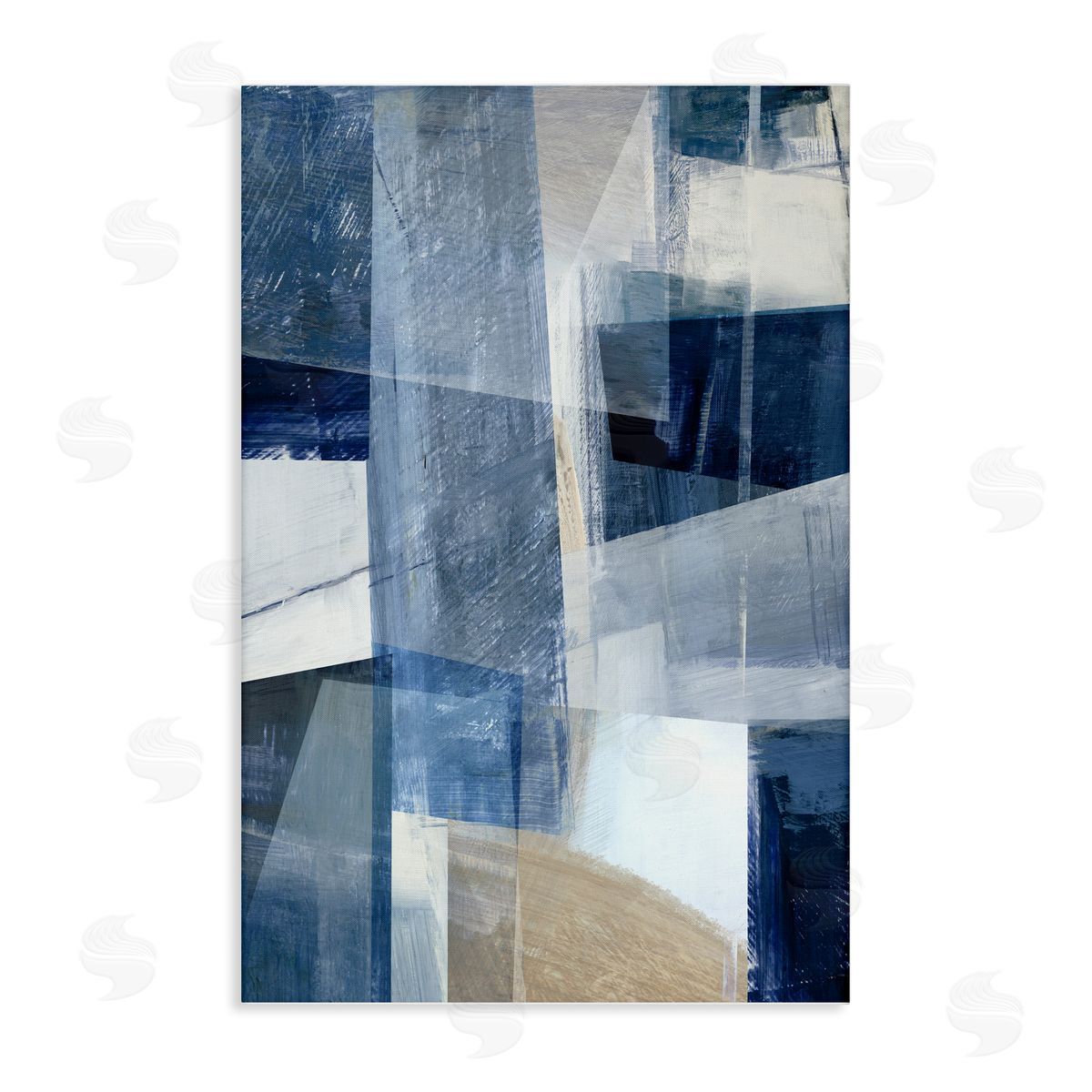 Oblique Geometric Shapes Canvas Wall Art, Home Decor by Hannah Dawson