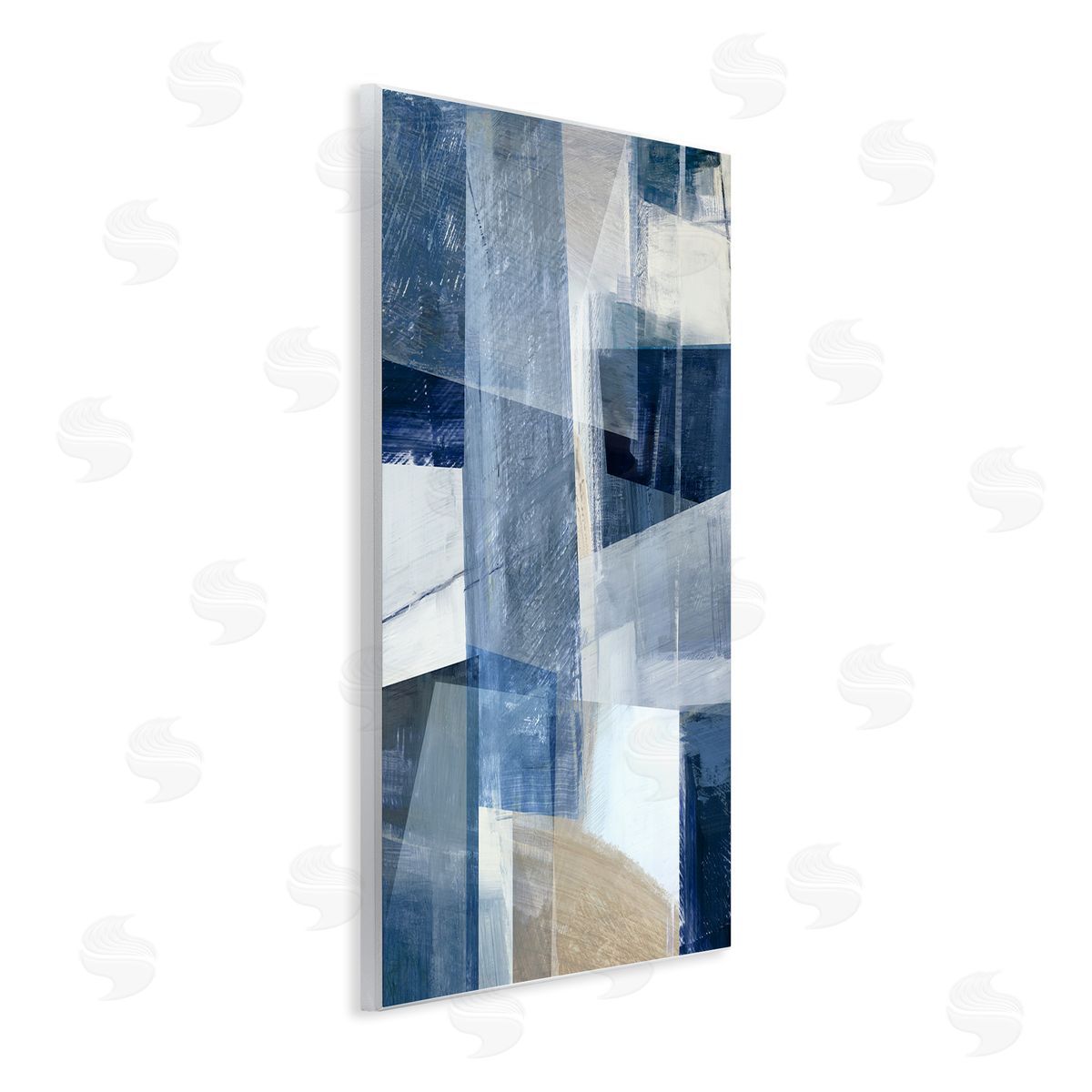 Oblique Geometric Shapes Wood Plaque Wall Art, Home Decor by Hannah Dawson