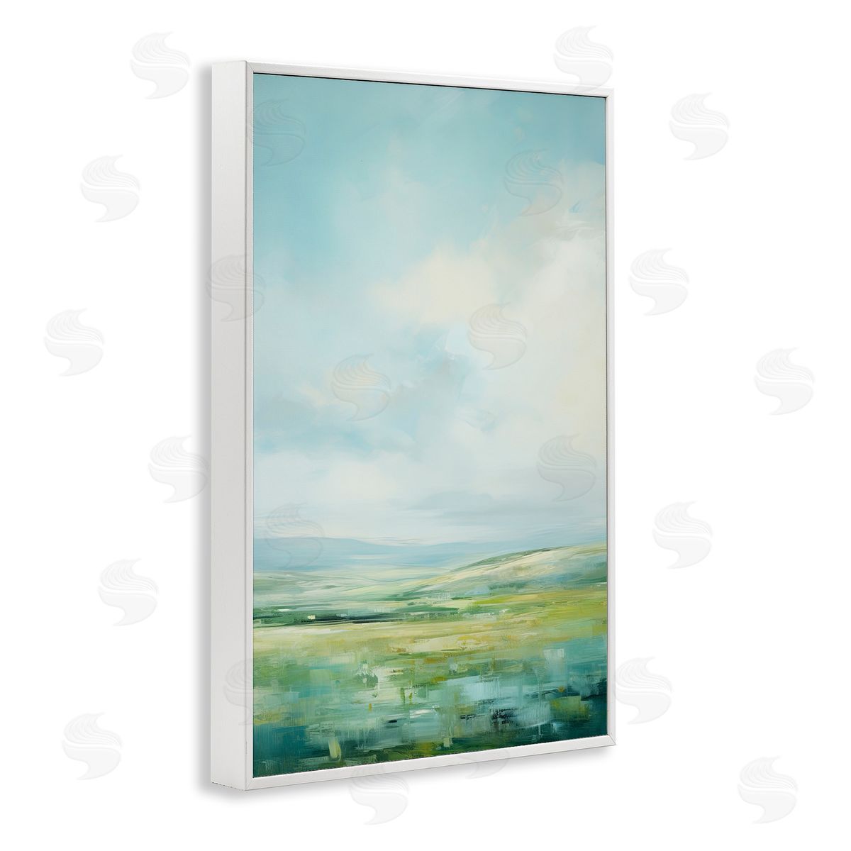 Scenic Countryside Clouds White Frame Print Wall Art, Home Decor by Raymond Powers