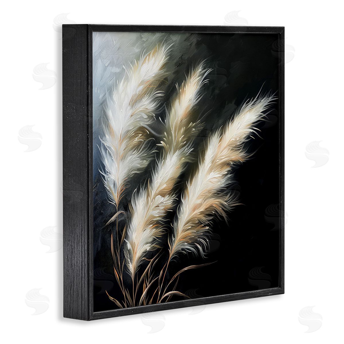 Wispy Wheat Stalks Black Frame Print Wall Art, Home Decor by Raymond Powers
