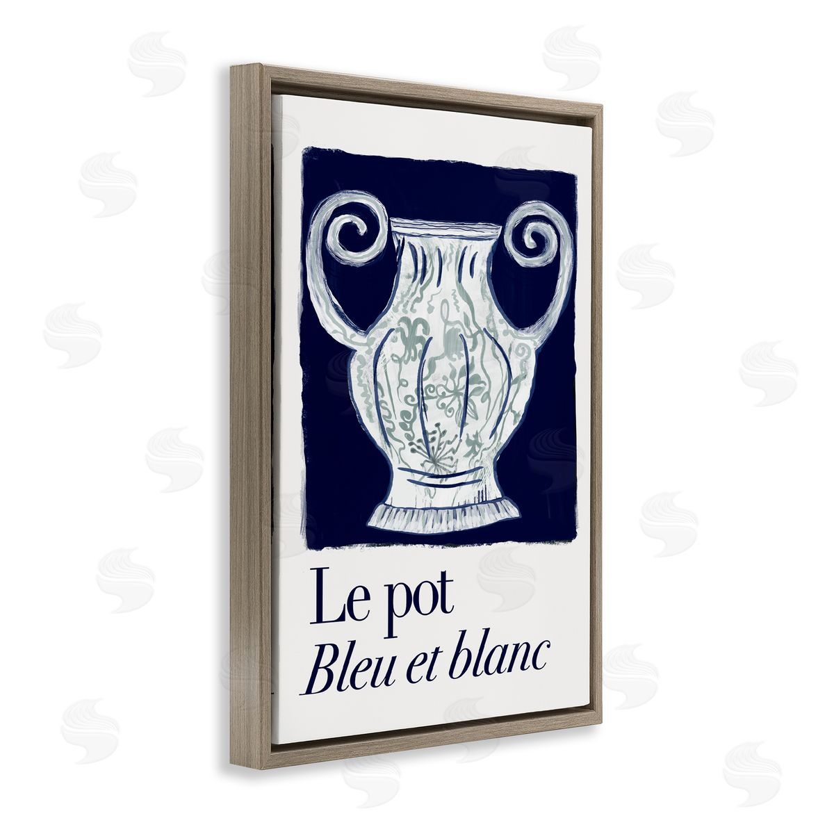 Le Pot Ornate Vase Brown Floating Frame Canvas Wall Art, Home Decor by cartissi