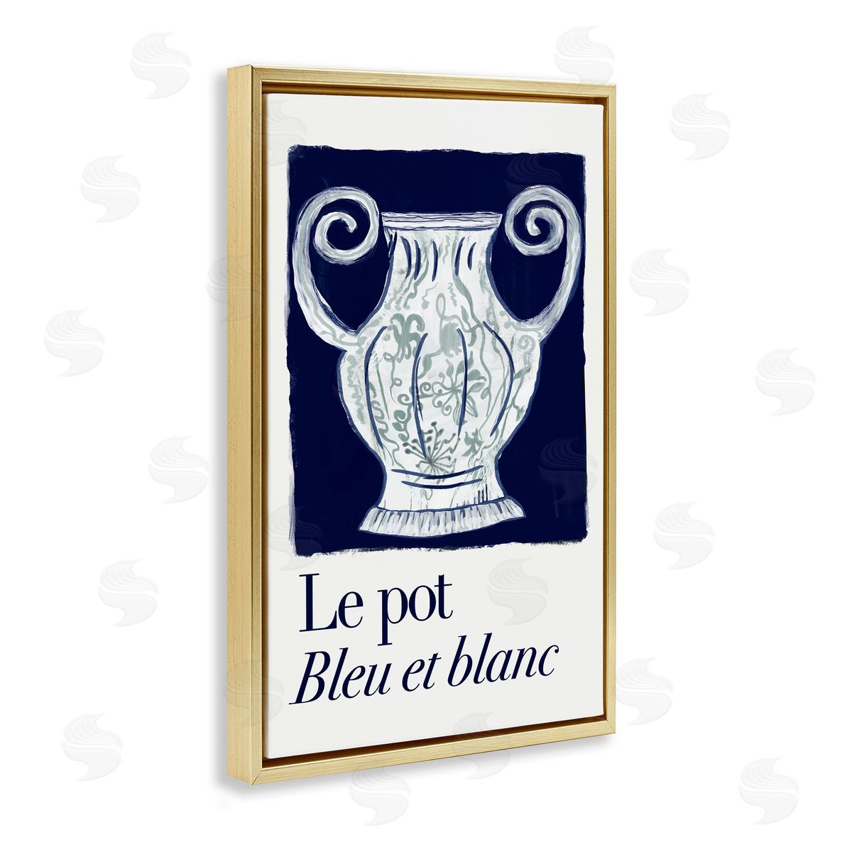 Le Pot Ornate Vase Gold Floating Frame Canvas Wall Art, Home Decor by cartissi