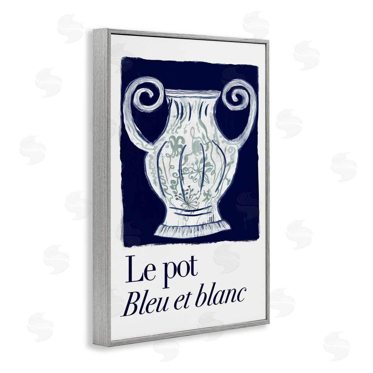 Le Pot Ornate Vase Grey Frame Print Wall Art, Home Decor by cartissi