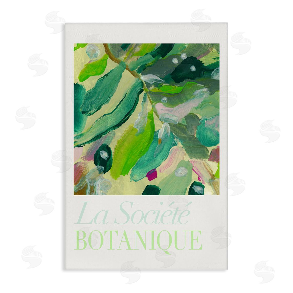 Abstract French Botanicals Canvas Wall Art, Home Decor by cartissi