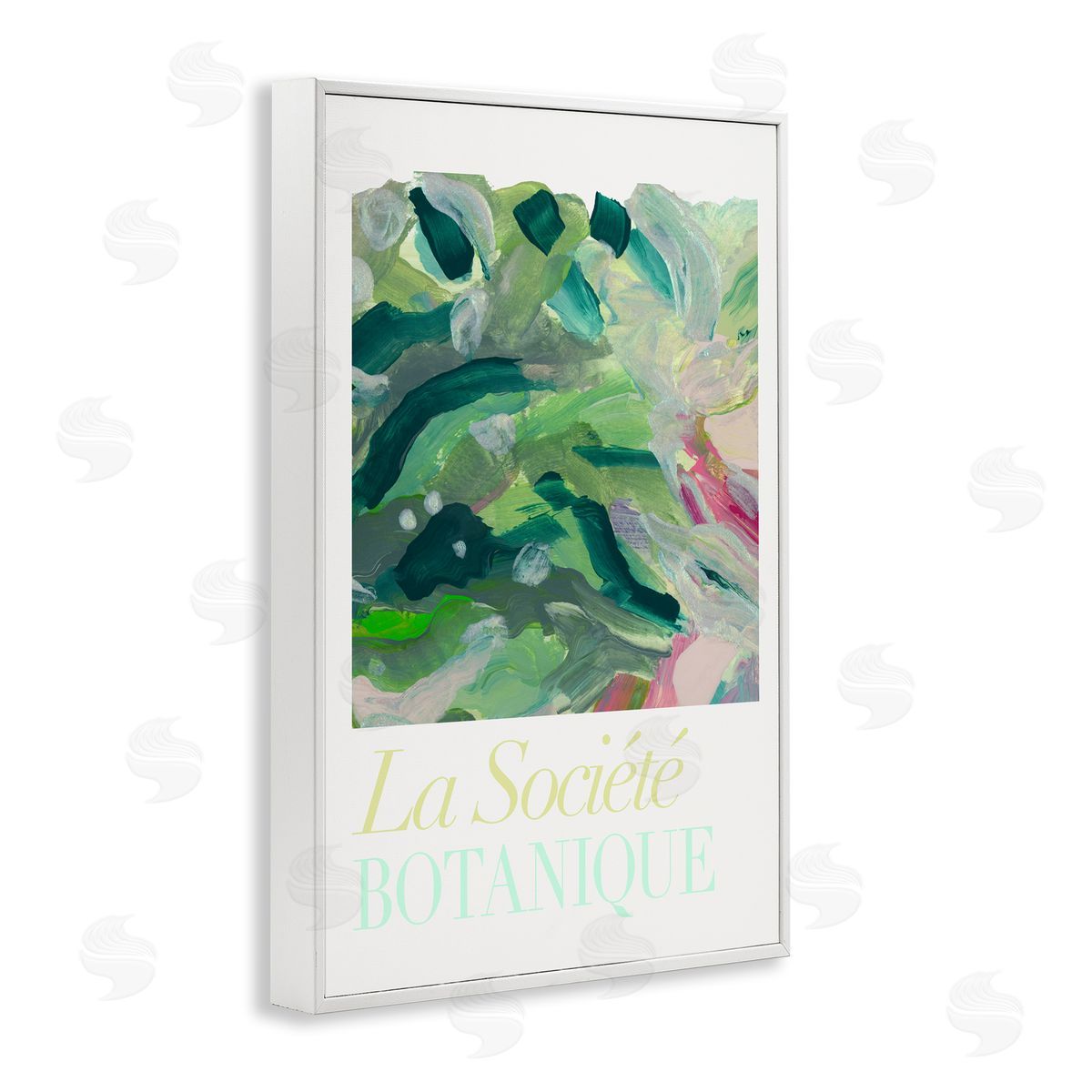 French Leaves Abstraction White Frame Print Wall Art, Home Decor by cartissi