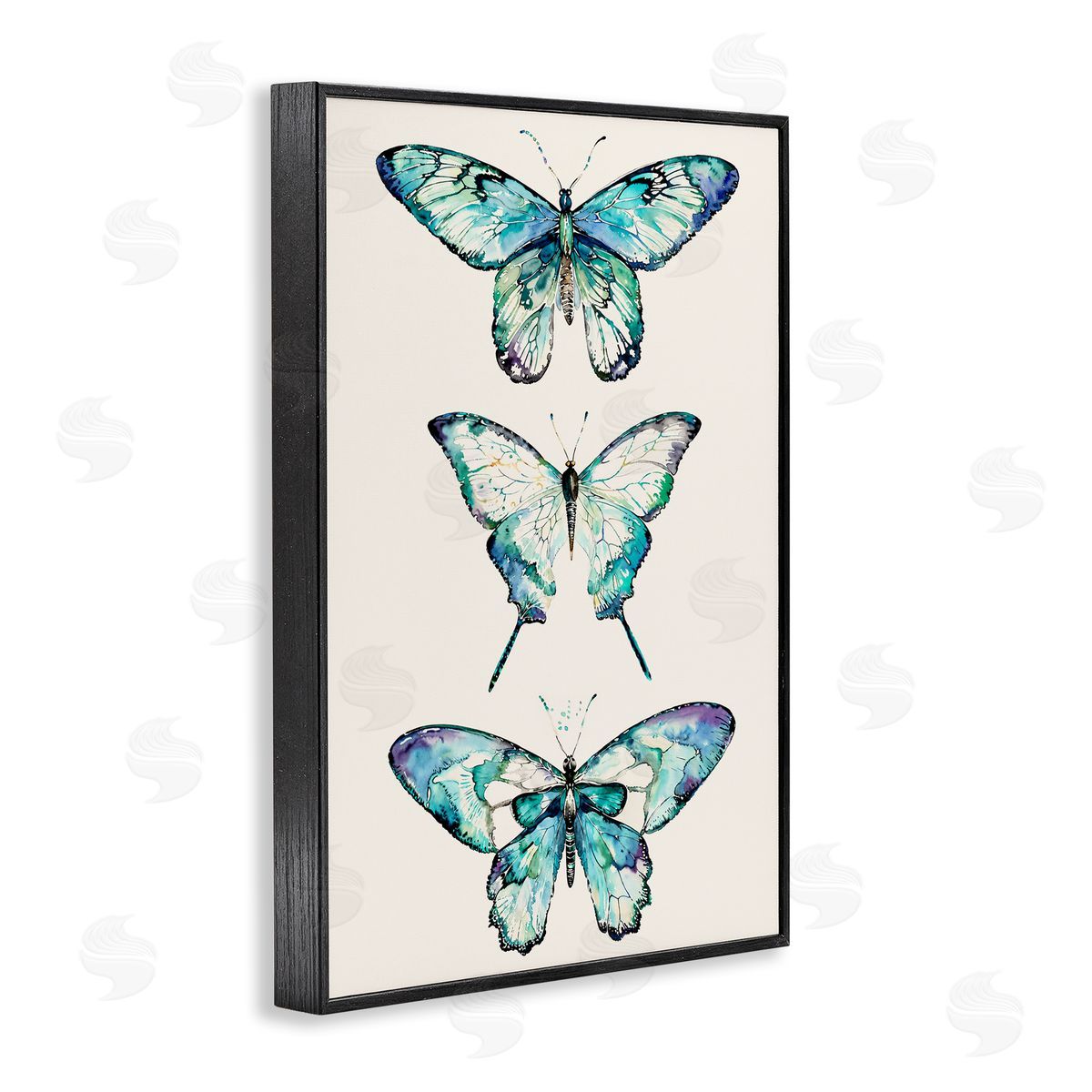 Classic Butterfly Specimens Black Frame Print Wall Art, Home Decor by Christine Zalewski