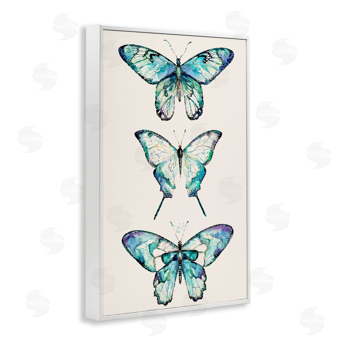 Classic Butterfly Specimens White Frame Print Wall Art, Home Decor by Christine Zalewski