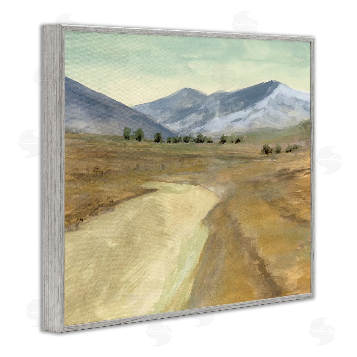 Distant Desert Mountains Grey Frame Print Wall Art, Home Decor by Michael Willett