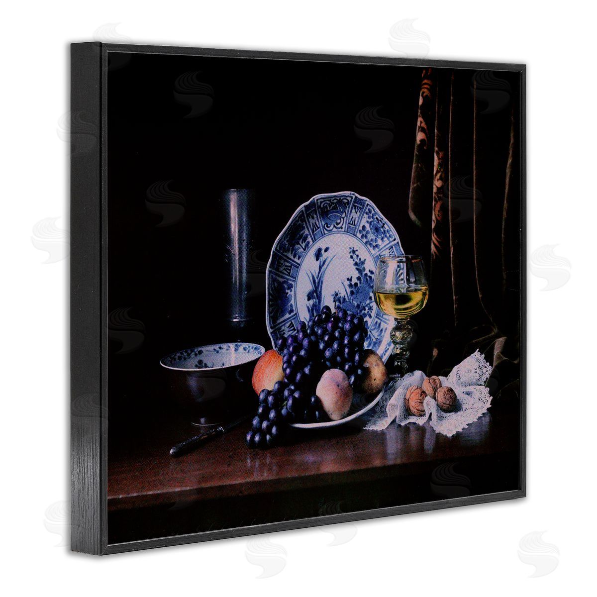 Baroque Still Life Black Frame Print Wall Art, Home Decor by Unknown