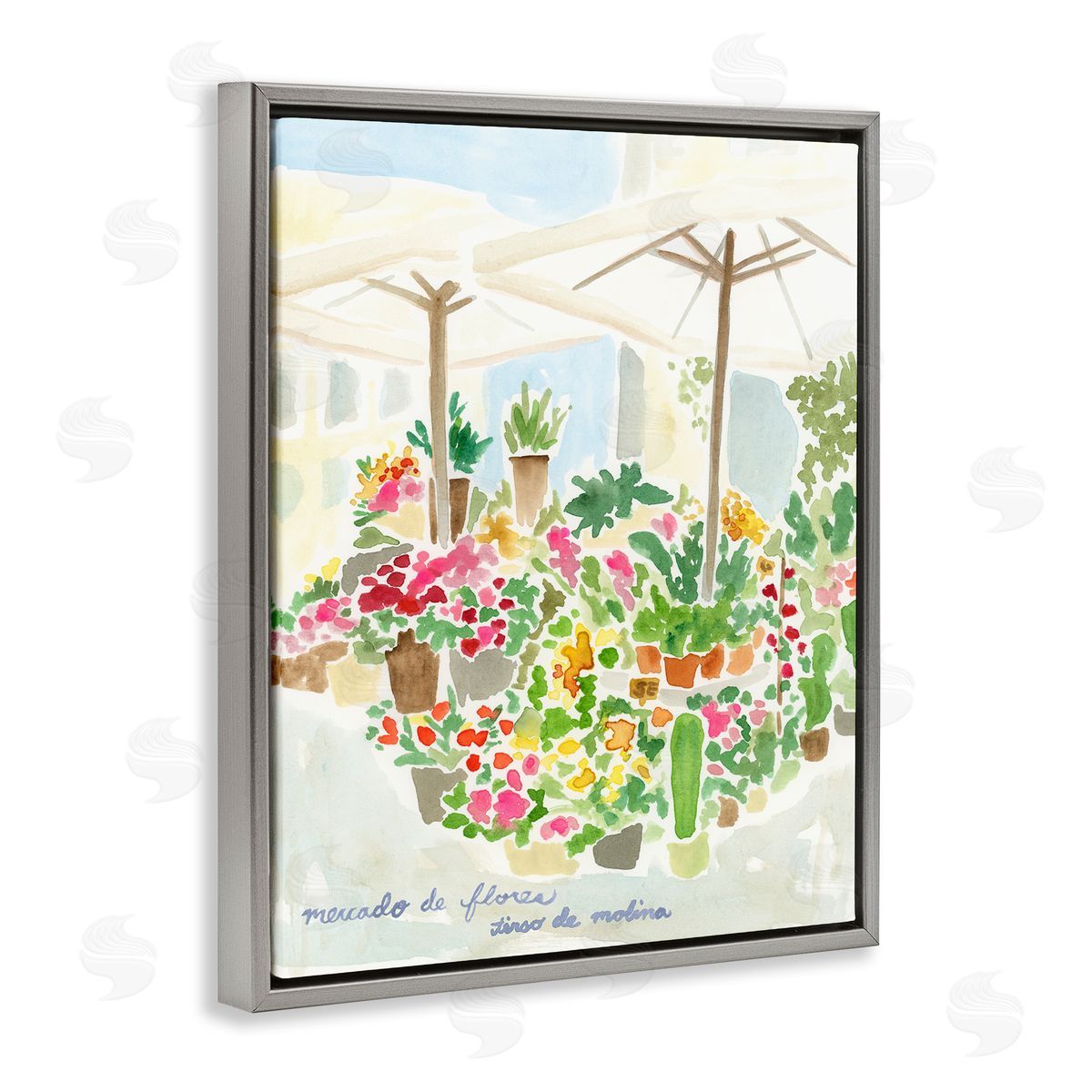 Canopy Covered Garden Grey Floating Frame Canvas Wall Art, Home Decor by June Erica Vess