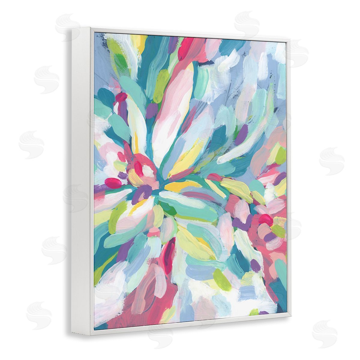 Centric Paint Strokes White Frame Print Wall Art, Home Decor by June Erica Vess