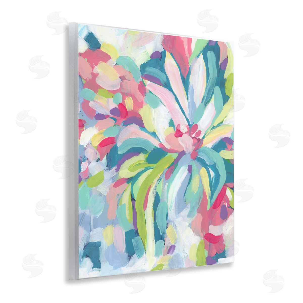 Modern Bold Flower Strokes Wood Plaque Wall Art, Home Decor by June Erica Vess