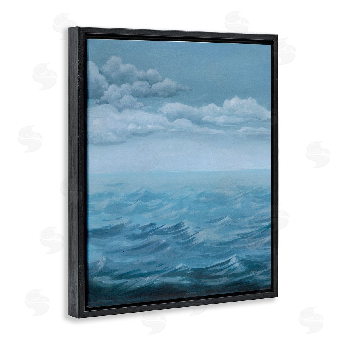 Clouds over Rough Seas Black Floating Frame Canvas Wall Art, Home Decor by Grace Popp