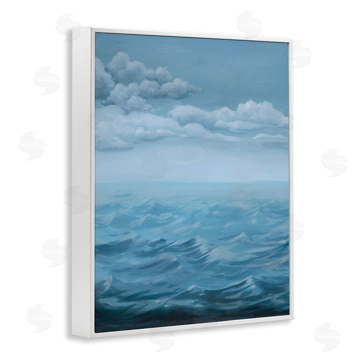 Clouds over Rough Seas White Frame Print Wall Art, Home Decor by Grace Popp
