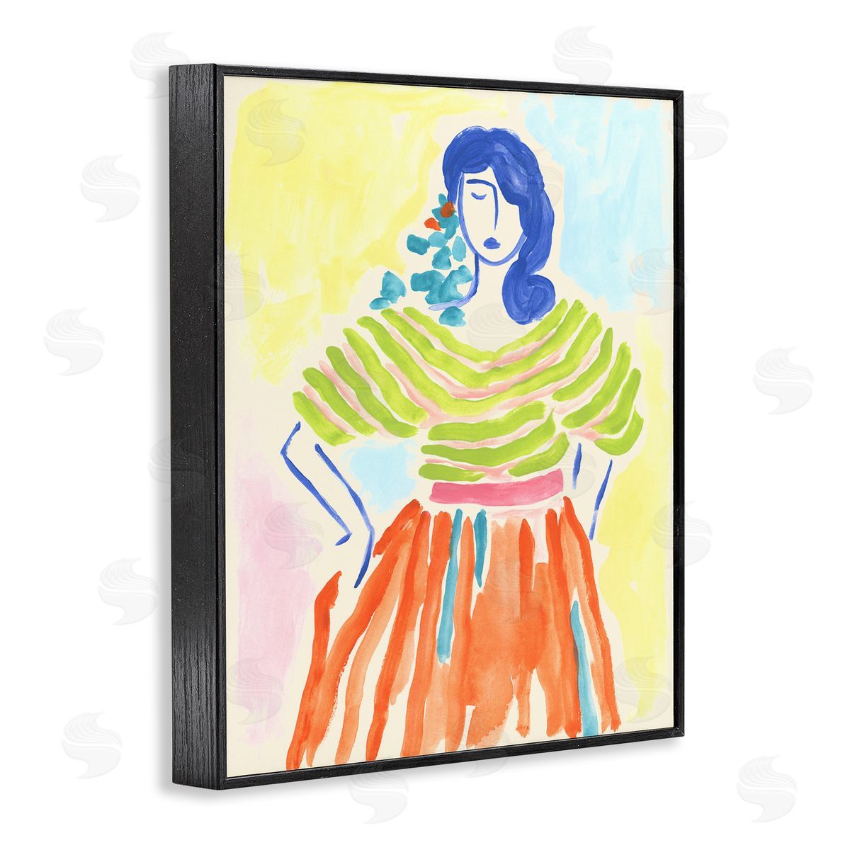 Bold Hued Fashion Black Frame Print Wall Art, Home Decor by June Erica Vess