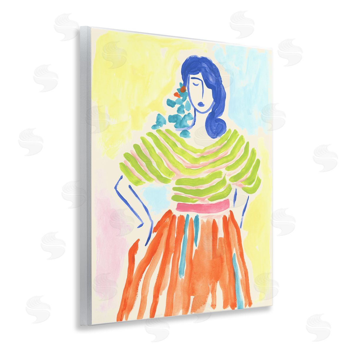 Bold Hued Fashion Wood Plaque Wall Art, Home Decor by June Erica Vess