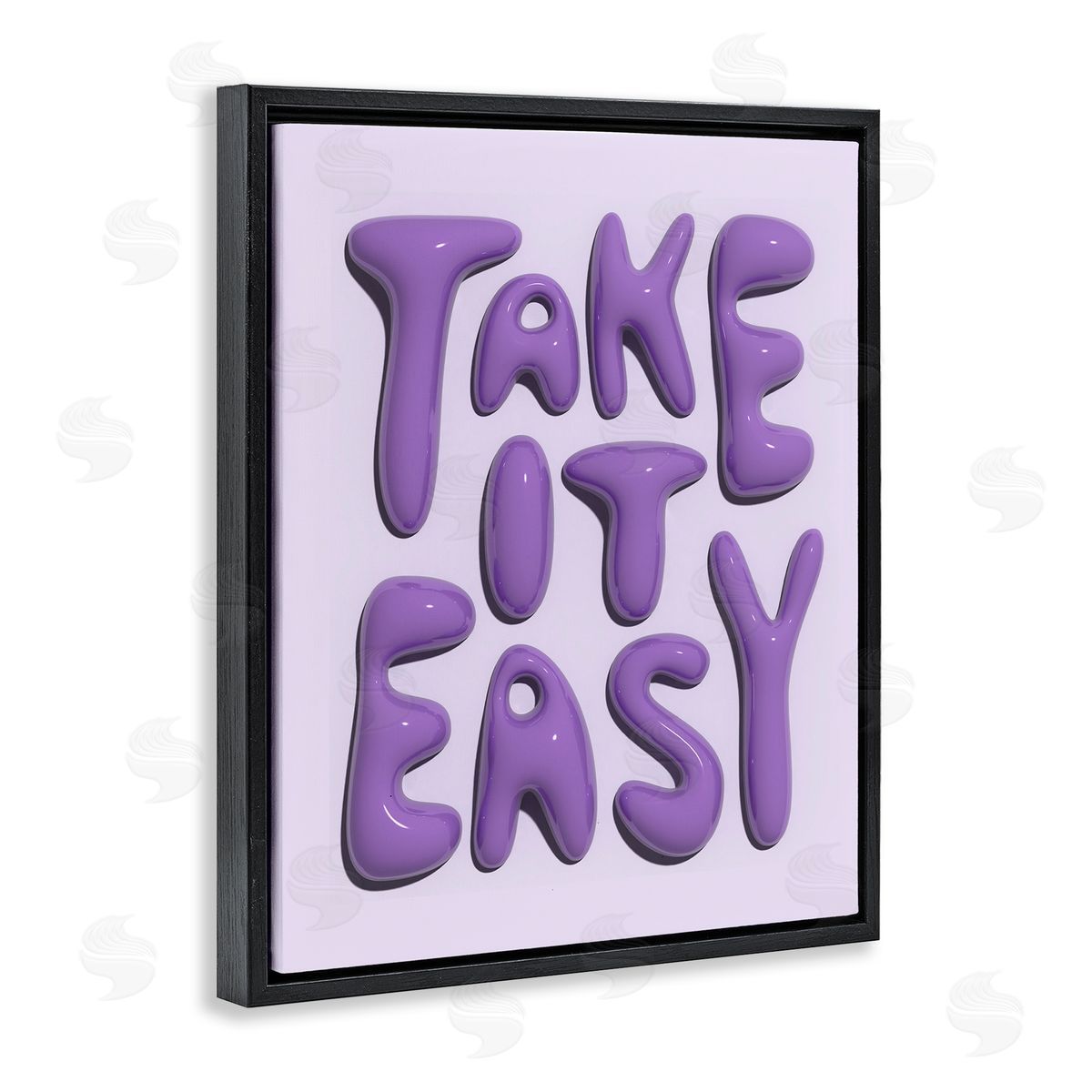 Take It Easy Letters Black Floating Frame Canvas Wall Art, Home Decor by Victoria Barnes