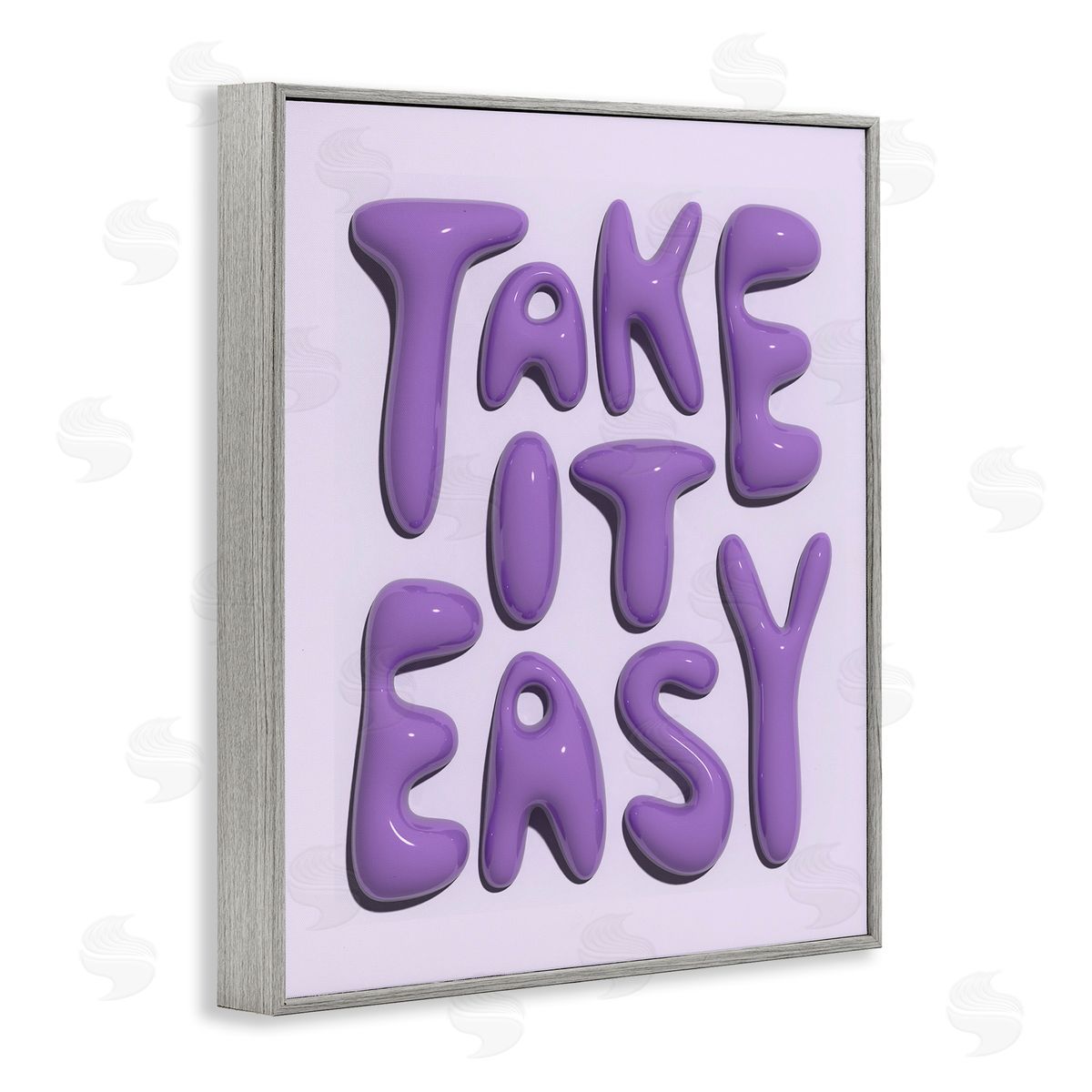 Take It Easy Letters Grey Frame Print Wall Art, Home Decor by Victoria Barnes