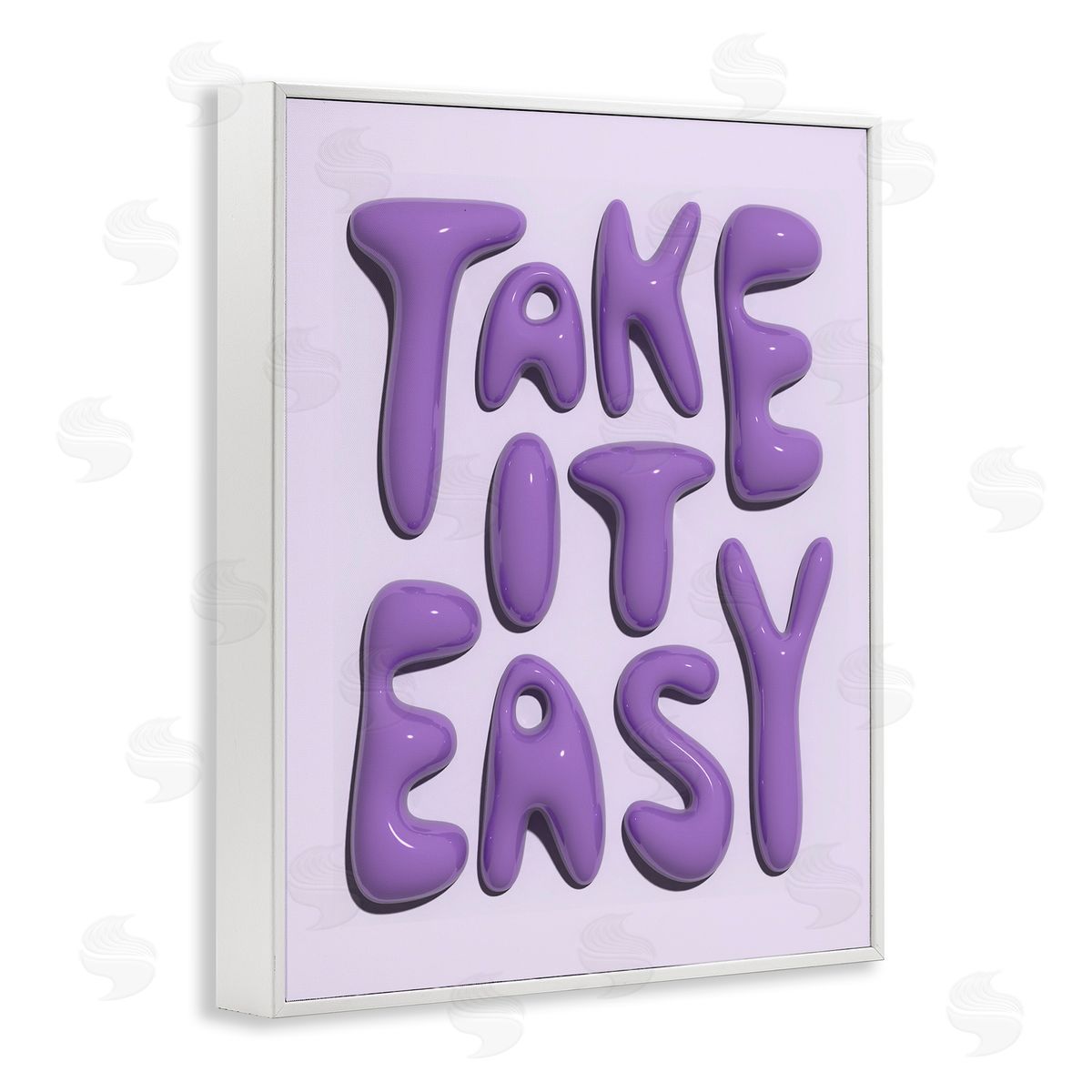 Take It Easy Letters White Frame Print Wall Art, Home Decor by Victoria Barnes