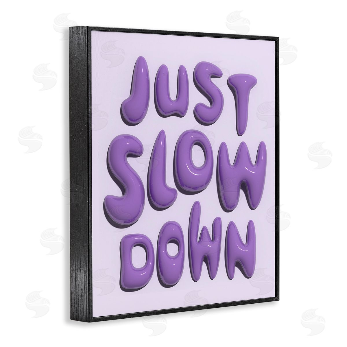 Purple Just Slow Down Black Frame Print Wall Art, Home Decor by Victoria Barnes