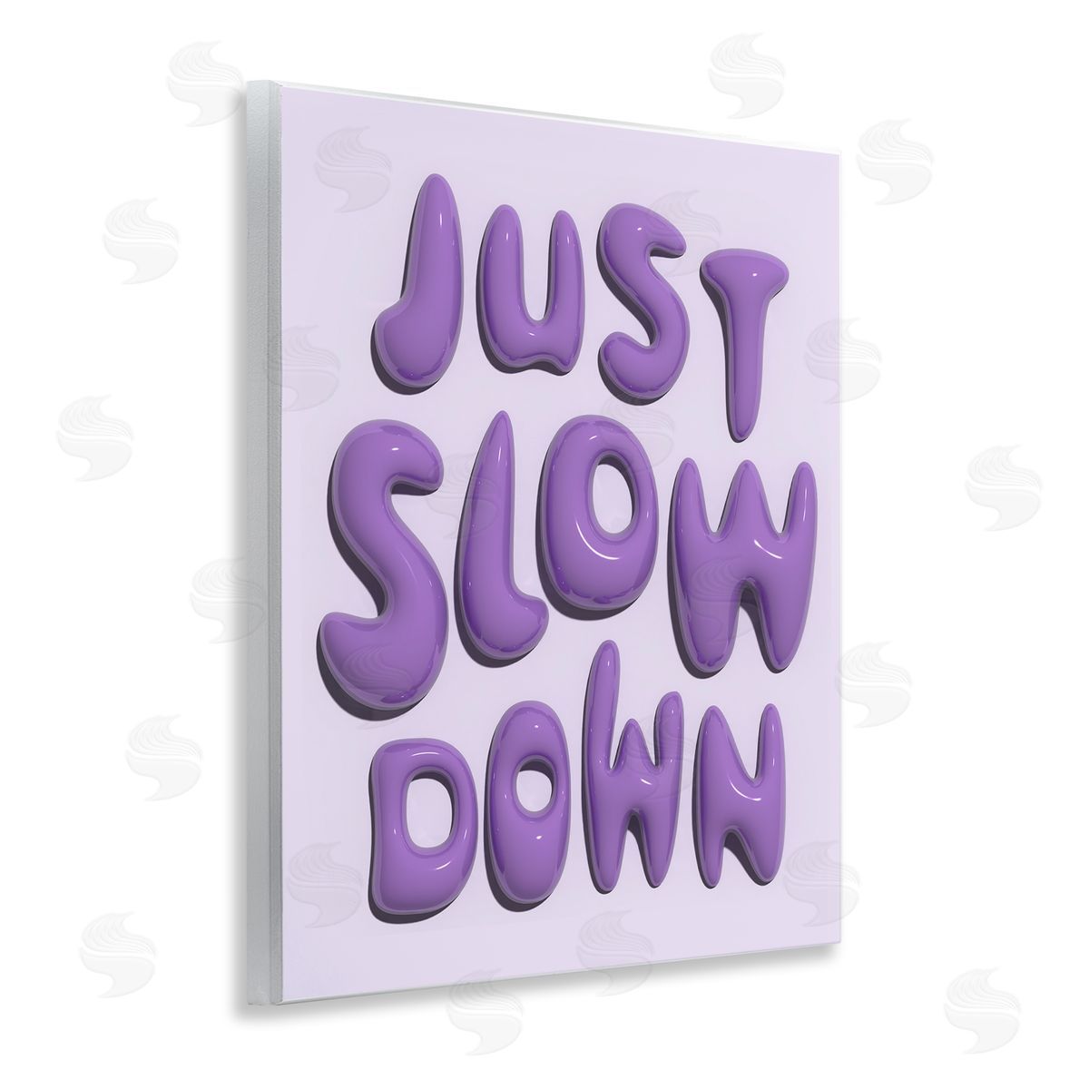 Purple Just Slow Down Wood Plaque Wall Art, Home Decor by Victoria Barnes
