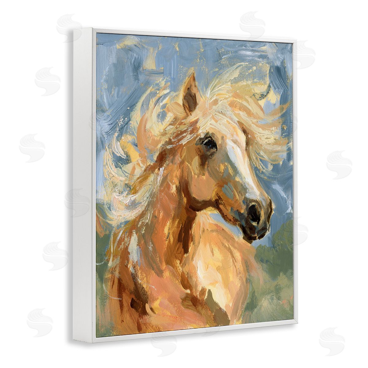 Horse with Tousled Mane White Frame Print Wall Art, Home Decor by Victoria Barnes