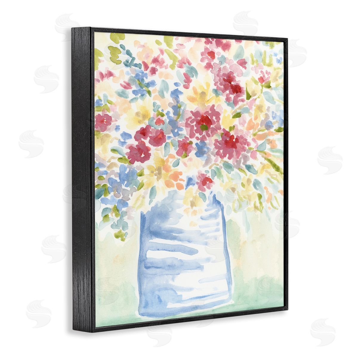 Soft Country Blossoms Black Frame Print Wall Art, Home Decor by June Erica Vess