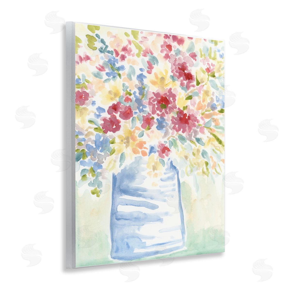 Soft Country Blossoms Wood Plaque Wall Art, Home Decor by June Erica Vess