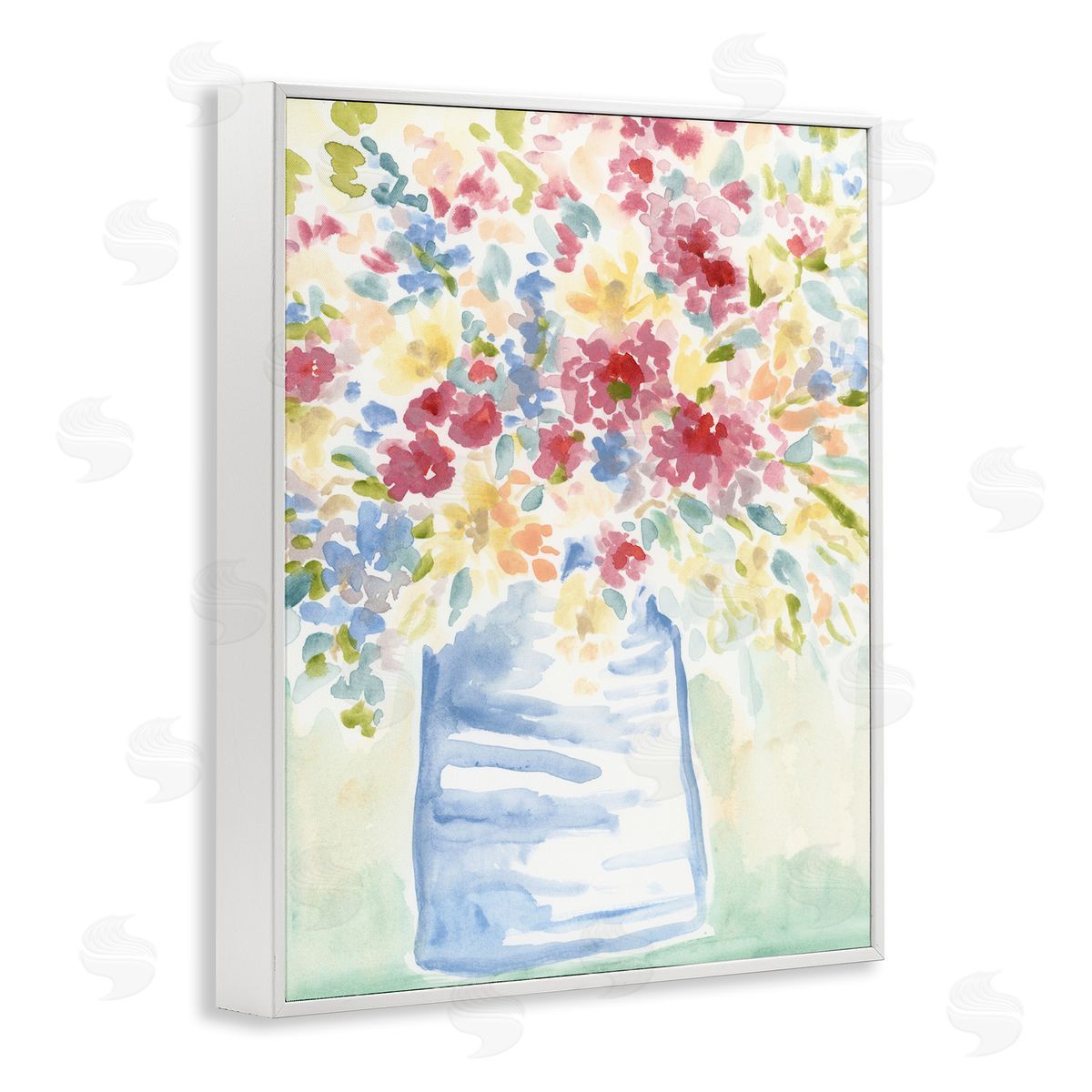 Soft Country Blossoms White Frame Print Wall Art, Home Decor by June Erica Vess