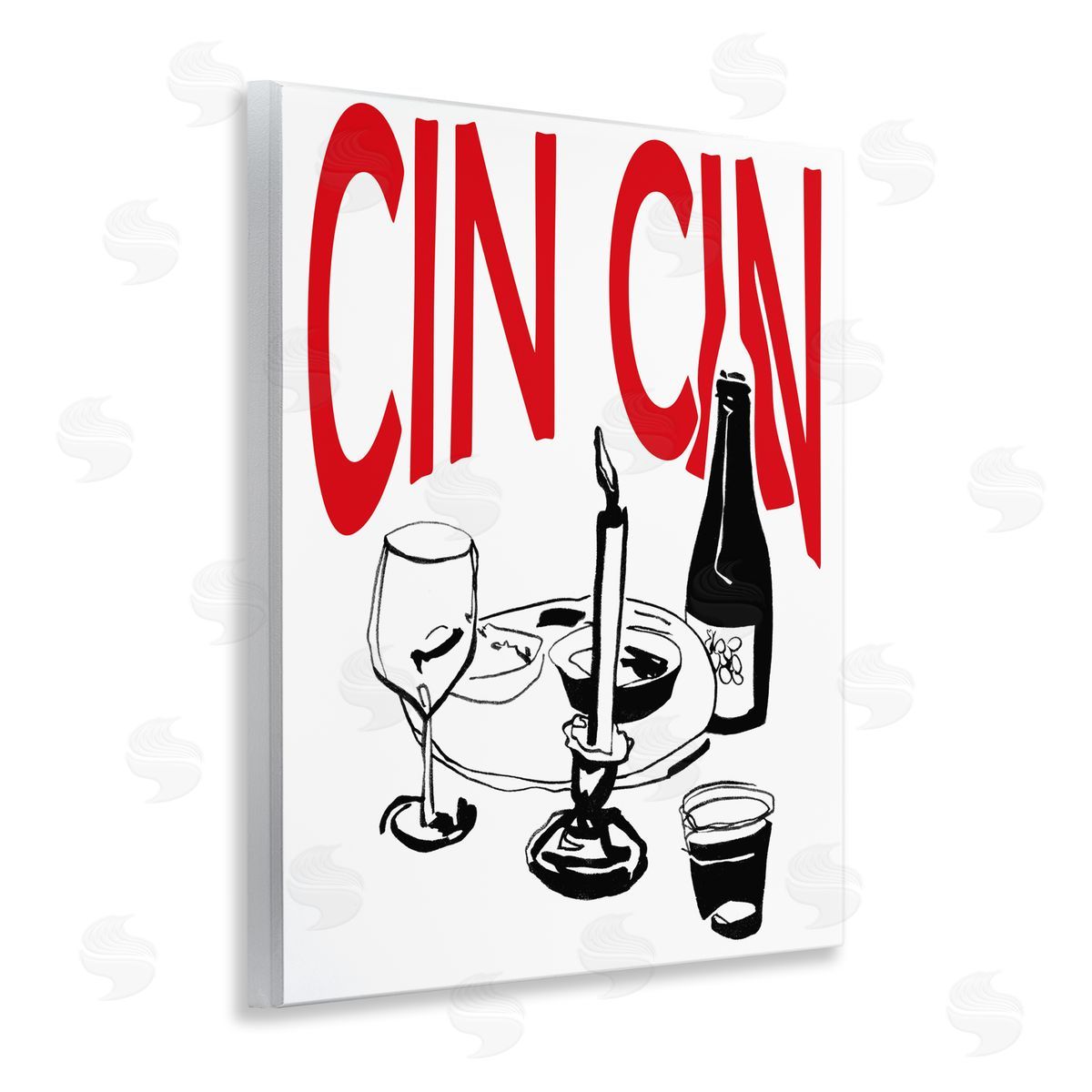 Cheers Cin Cin Wine Wood Plaque Wall Art, Home Decor by Melissa Wang