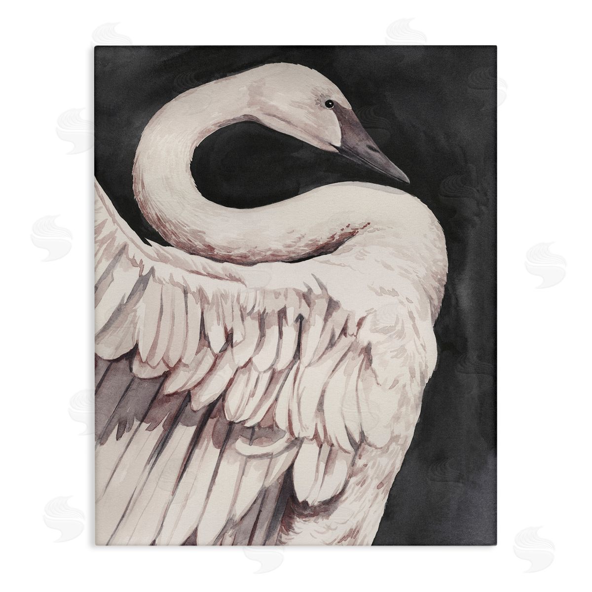 Swan Portrait on Grey Canvas Wall Art, Home Decor by Grace Popp