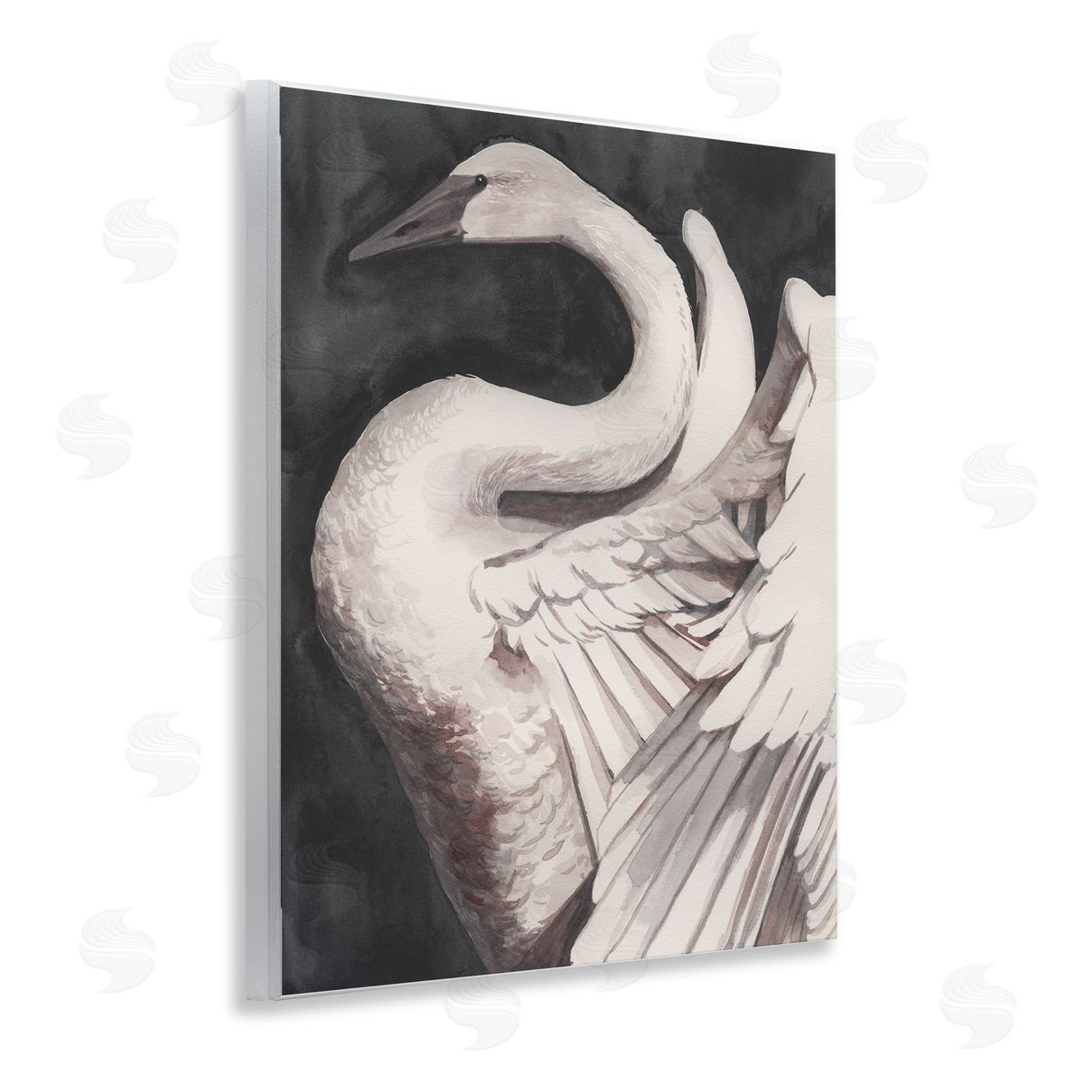 Swan Spreading Wings Wood Plaque Wall Art, Home Decor by Grace Popp