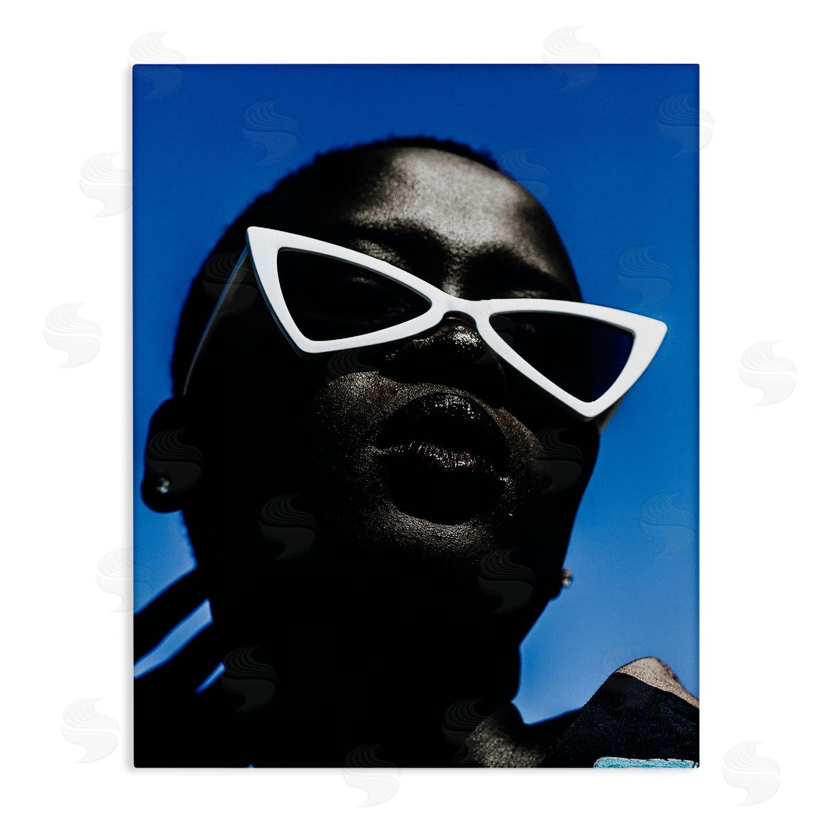 Stylish Sunglasses on Blue Canvas Wall Art, Home Decor by Oladimeji Odunsi