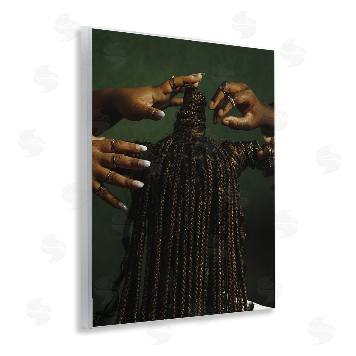 Women Braiding Hair Wood Plaque Wall Art, Home Decor by Oladimeji Odunsi