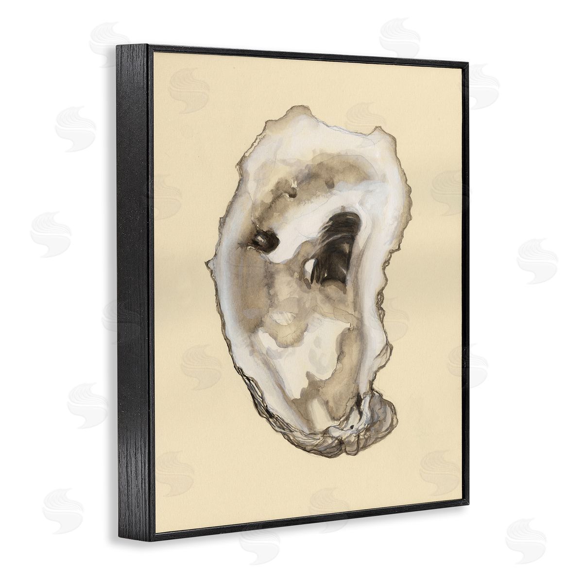 Natural Oyster Shell Black Frame Print Wall Art, Home Decor by Michael Willett