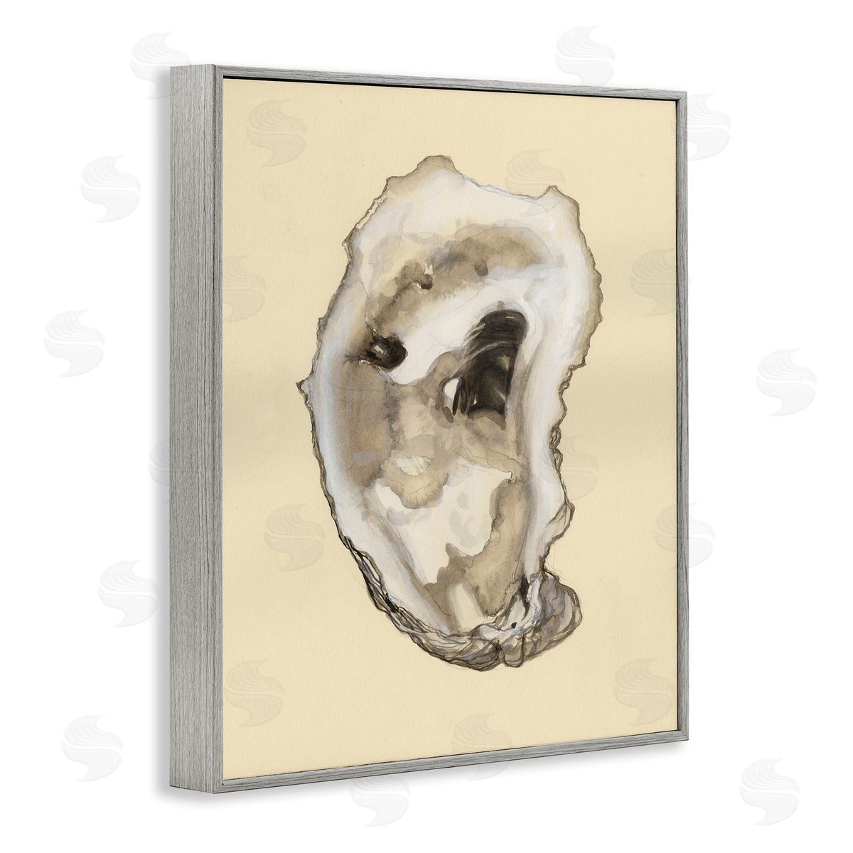 Natural Oyster Shell Grey Frame Print Wall Art, Home Decor by Michael Willett