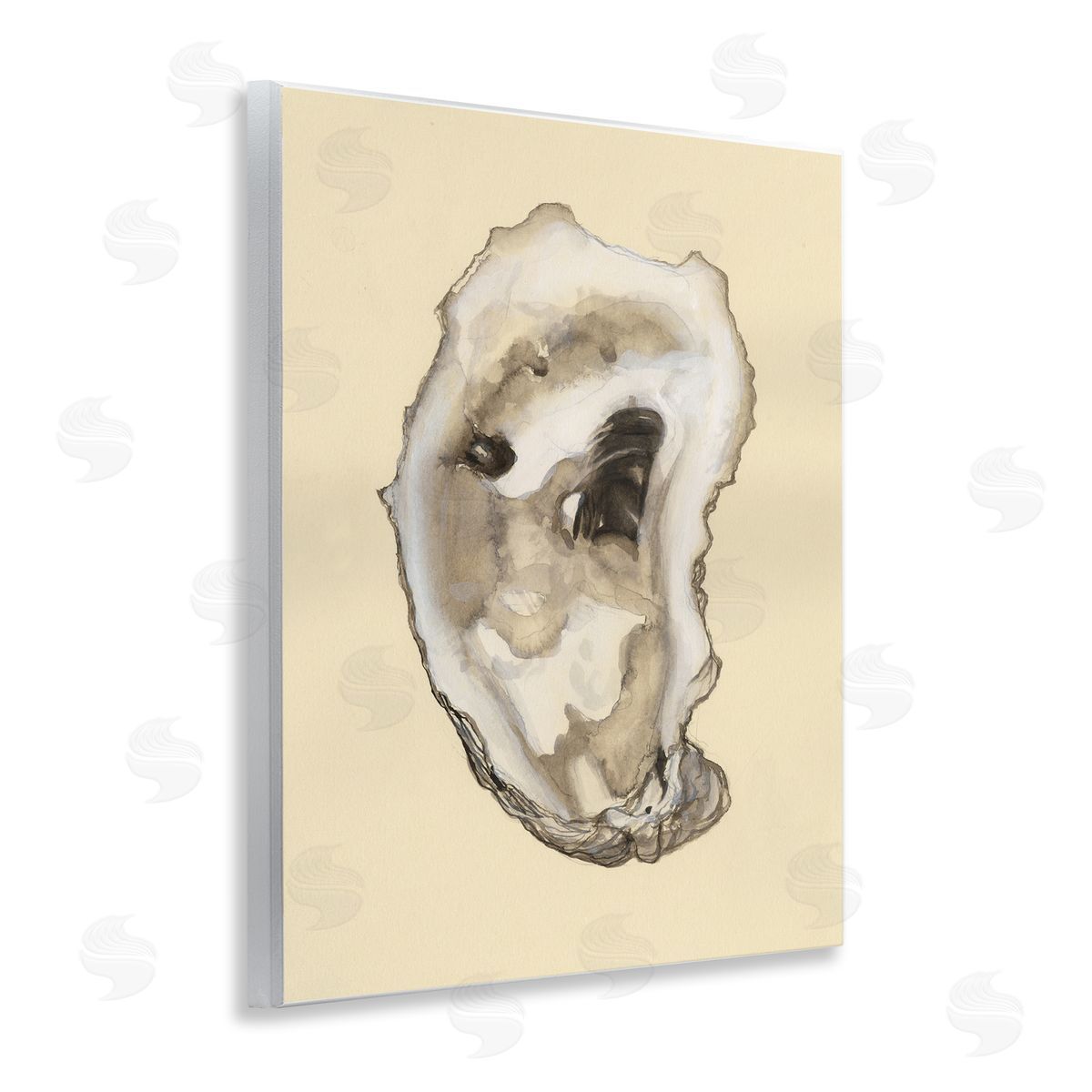 Natural Oyster Shell Wood Plaque Wall Art, Home Decor by Michael Willett