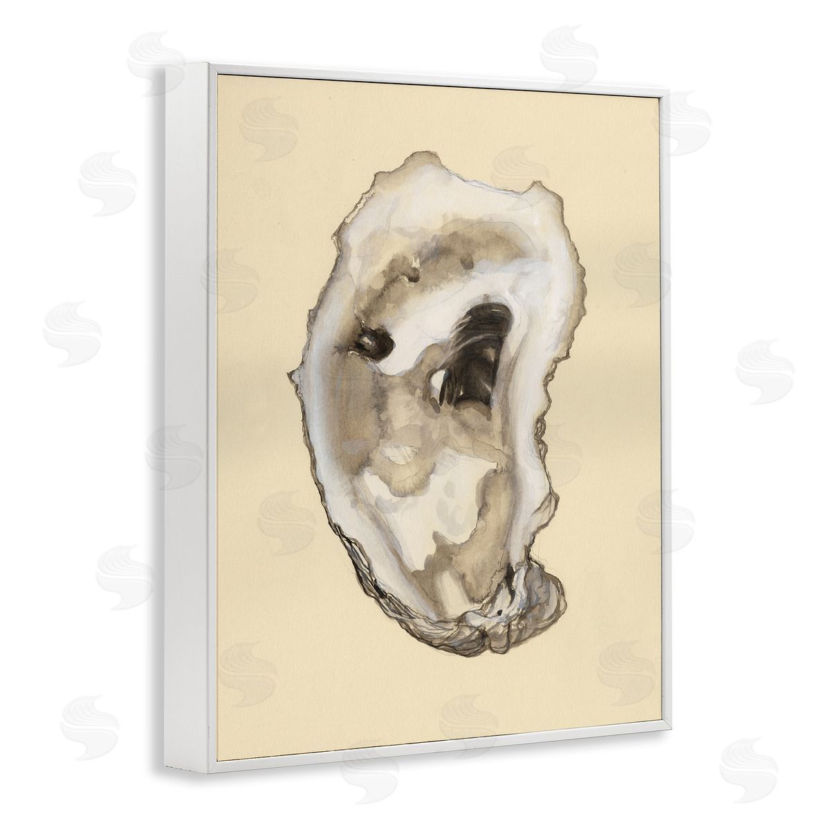 Natural Oyster Shell White Frame Print Wall Art, Home Decor by Michael Willett