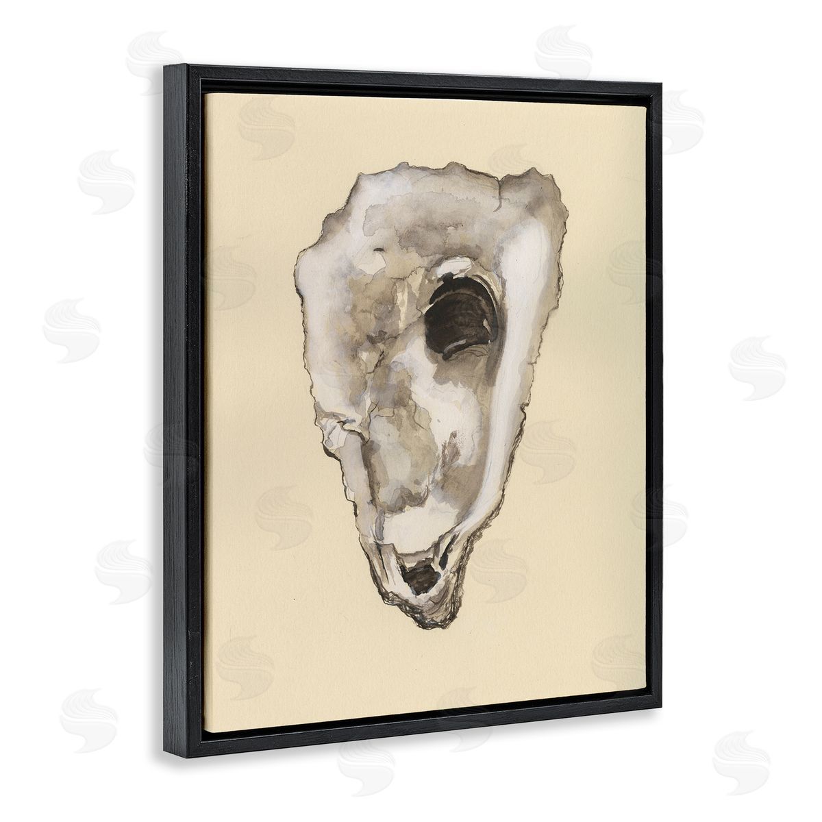 Oyster Sea Creature Black Floating Frame Canvas Wall Art, Home Decor by Michael Willett
