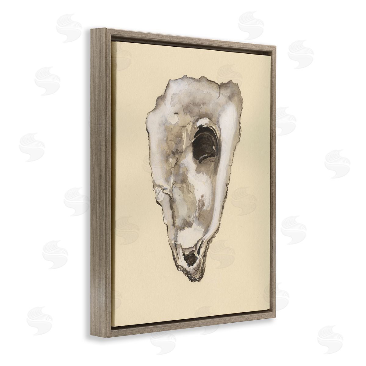Oyster Sea Creature Brown Floating Frame Canvas Wall Art, Home Decor by Michael Willett