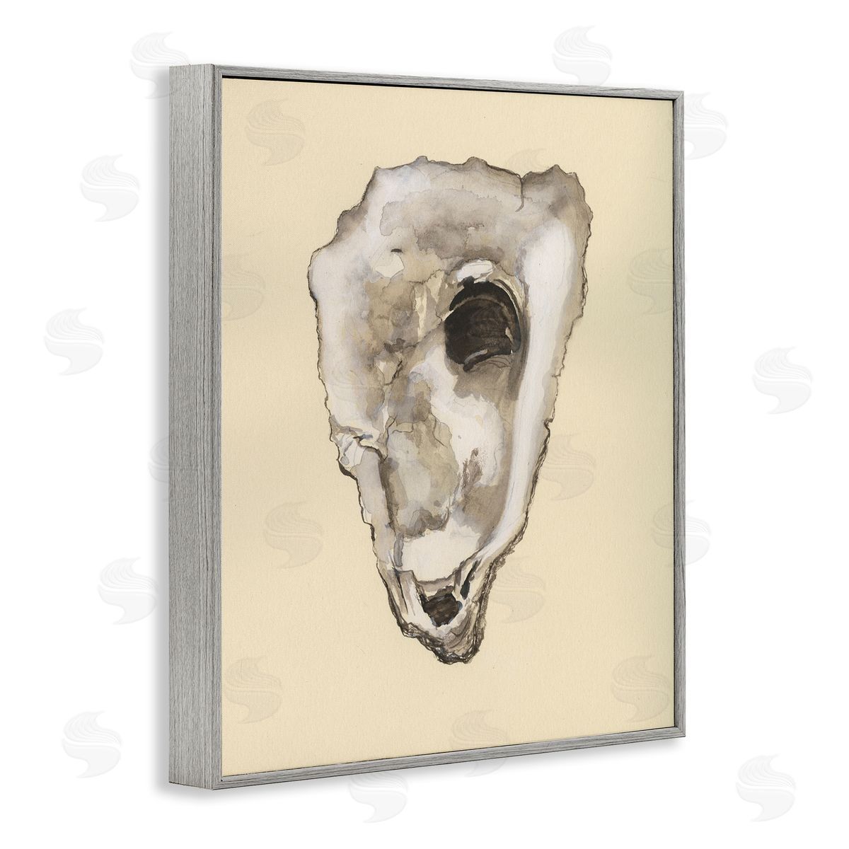 Oyster Sea Creature Grey Frame Print Wall Art, Home Decor by Michael Willett