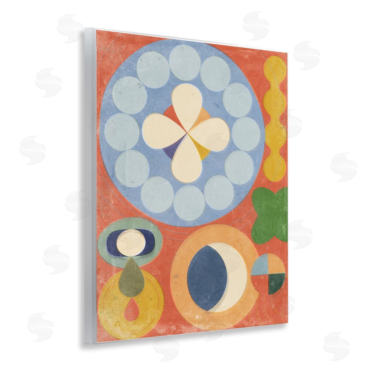 Retro Symbolic Shapes Wood Plaque Wall Art, Home Decor by Victoria Barnes